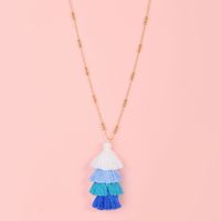 Qingdao Croix-frontière  D'alimentation De Couleur De Sucrerie Gland Frange Cordon Multi-couche Arbre De Noël Dames Mi-longueur Chandail Collier sku image 3