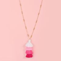 Qingdao Croix-frontière  D'alimentation De Couleur De Sucrerie Gland Frange Cordon Multi-couche Arbre De Noël Dames Mi-longueur Chandail Collier sku image 4