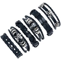 Leather Fashion Geometric Bracelet  (six-piece Set) Nhpk2185-six-piece-set sku image 1