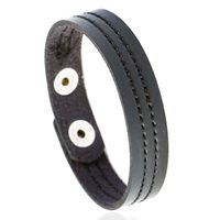 Leather Fashion Geometric Bracelet  (black) Nhpk2181-black sku image 1