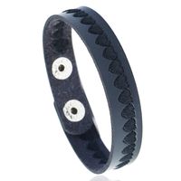 Leather Fashion Geometric Bracelet  (black) Nhpk2183-black sku image 2