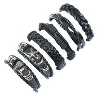 Leather Fashion Geometric Bracelet  (six-piece Set) Nhpk2178-six-piece-set sku image 1