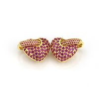 Simple Style Heart Copper Earrings sku image 2