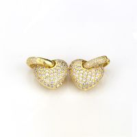 Simple Style Heart Copper Earrings sku image 1