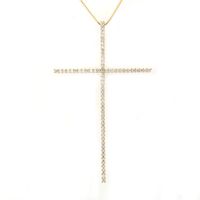 Copper Fashion Cross Necklace  (alloy-plated White Zircon) Nhbp0242-alloy-plated-white-zircon sku image 1