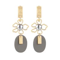 Alloy Fashion Flowers Earring  (gray Kc Alloy) Nhkq2137-gray-kc-alloy sku image 1