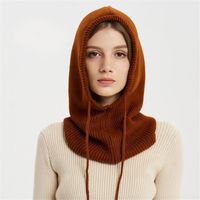 Neue Herbst Und Winter Damen Mütze, Schal, Einteilige Kapuze, Lätzchen, Modische Woll Strick Mütze sku image 7