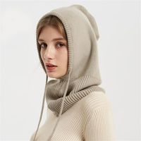 Nouveau Automne Et D'hiver De Femmes Chapeau Écharpe Intégré Manches Cap Écharpe De Mode Laine Tricoté Chapeau sku image 8