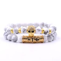 Natural Stone Fashion Skeleton Skull Bracelet  (green Pine Suit) Nhyl0384-green-pine-suit sku image 15