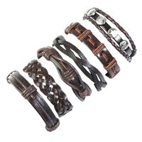 Leather Fashion Bolso Cesta Bracelet  (six-piece Set) Nhpk2175-six-piece-set sku image 1