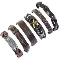 Leather Fashion Bolso Cesta Bracelet  (six-piece Set) Nhpk2176-six-piece-set sku image 1