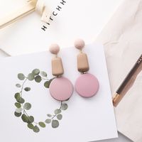 Coréenne Style Doux Artistique Irrégulière Géométrique Boucles D'oreilles Rose Série Carré Gouttes Pour Les Oreilles Élégant Bouton Boucles D'oreilles Longues sku image 1