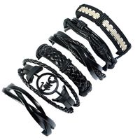 Leather Fashion Bolso Cesta Bracelet  (six-piece Set) Nhpk2170-six-piece-set sku image 1