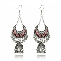 2018  Nouveau Boucles D'oreilles Vintage Fan Motif Longue Cloche Gland Boucles D'oreilles Oreille Goujons sku image 1