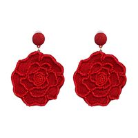 Alloy Fashion Flowers Earring  (red) Nhjj5318-red sku image 1