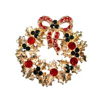 2018 Neue Persönlichkeit Voller Diamanten In Europa Und Amerika Beliebte  Bowknot Kleidung Ornament Hoher Weihnachts Kranz High-end-brosche sku image 2