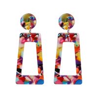 European And American New Cellulose Acetate Sheet Earrings Fashion Exaggerating Earrings Geometric Long Strip Square More Than Color Earrings Cross-border sku image 5