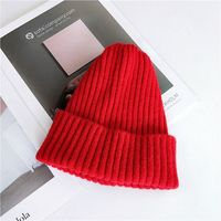 Der Neue Einfarbige Hut Für Frauen Im Herbst Und Winter Warme Woll Mütze Für Männer Und Frauen sku image 5