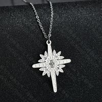 European And American Jewelry Simple Irregular Women's Creative Symbol Diamond Cross Pendant Stainless Steel Necklace Wholesale sku image 1