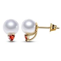 Alloy Simple Geometric Earring  (red Stone Beads Stud Earrings) Nhlj4172-red-stone-beads-stud-earrings sku image 1