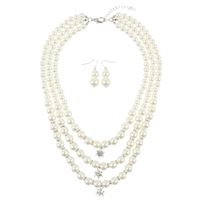 Nouvelle Européen Et Américain Diamant Imitation Perle Collier Et Boucles D'oreilles Suite Longue Multicouche De Mode Commerce Extérieur Gros 9450 sku image 1