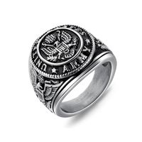 Titanium&stainless Steel Fashion Geometric Ring  (steel Color No.-7) Nhop3066-steel-color-no-7 sku image 1