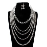 Europäischer Und Amerikanischer Grenz Überschreiten Der Schmuck Übertriebene Mode Acryl Transparente Perlen Mehr Schicht Ige Halskette 9250 sku image 1