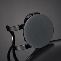 Titanium&stainless Steel Fashion Geometric Ring  (round Steel Color) Nhhf1092-round-steel-color sku image 4