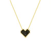 Black Diamond Titanium Steel O-chain Peach Heart Women's Necklace Hypoallergenic main image 3