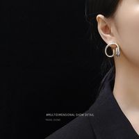 Special-shaped Cochlear Inspiration Steel Material Plated 18k Real Gold Earrings Wholesale main image 6