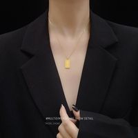 Elizabeth Double-sided Image Clavicle Necklace Long Square Clavicle  Necklace main image 1