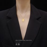 Elizabeth Double-sided Image Clavicle Necklace Long Square Clavicle  Necklace main image 5
