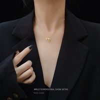 Mehrschichtige Spleißelefant Titan Stahl Plattiert 18 Karat Echtgold Frauen Schlüsselbein Halskette main image 1