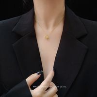 Mehrschichtige Spleißelefant Titan Stahl Plattiert 18 Karat Echtgold Frauen Schlüsselbein Halskette main image 5