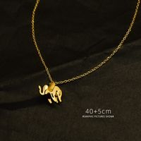 Mehrschichtige Spleißelefant Titan Stahl Plattiert 18 Karat Echtgold Frauen Schlüsselbein Halskette main image 4