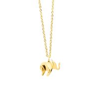 Multi-layer Splicing Elephant Titanium Steel Plated 18k Real Gold Women's Clavicle  Necklace main image 3