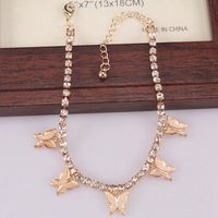 Fashion Simple Claw Chain Tassel Fashion Beach Rhinestone Small Butterfly New Alloy Anklet main image 3
