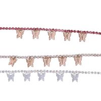 Fashion Simple Claw Chain Tassel Fashion Beach Rhinestone Small Butterfly New Alloy Anklet main image 5