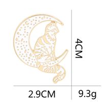 New Brooch Punk Style Cute Cat Brooch Sitting On The Moon Cowboy Badge Wholesale main image 3