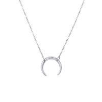 Moon Shaped Double Hole Female Necklace Stainless Steel Women's Necklace main image 6
