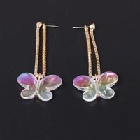Exaggerated Geometric Butterfly Drop Transparent Claw Chain Diamond Earrings For Women Wholesale main image 6