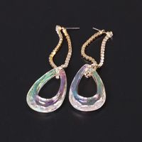 Exaggerated Geometric Butterfly Drop Transparent Claw Chain Diamond Earrings For Women Wholesale main image 5