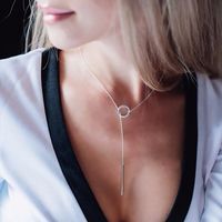 Fashion Geometric Round Stainless Steel Necklace Clavicle Chain Wholesale main image 3