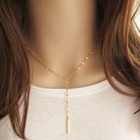 Collier En Acier Inoxydable Avec Pendentif Long Géométrique En Forme De Y main image 2