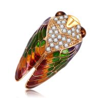Europe And America Cross Border Crystal Vintage Summer Cicada Corsage High-end Animal Brooch   Hot Selling Product Factory Supply sku image 1