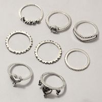 Mode Süße Liebe Ring Set Von 8 Silber Buchstaben Ring Großhandel main image 4