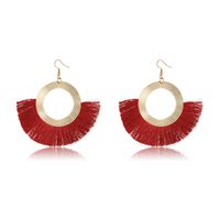 Europe And America Cross Border Bohemian Earrings Ethnic Style Alloy Circle Fan-shaped Tassel Exaggerated Earrings Factory Direct Sales sku image 1