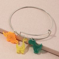 Wholesale Pendentif Dinosaure Dessin Animé Enfantin Bracelet En Alliage Métallique Simple Pour Les Femmes main image 3