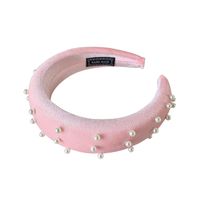 Retro Pearl Thickened Plush Knitted Fabric Wide-brimmed Headband  Wholesale main image 6