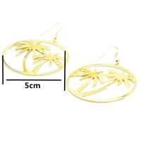 Hot Selling Exaggerated Hollow Coconut Tree Simple Retro Round Alloy Earrings Wholesale main image 6